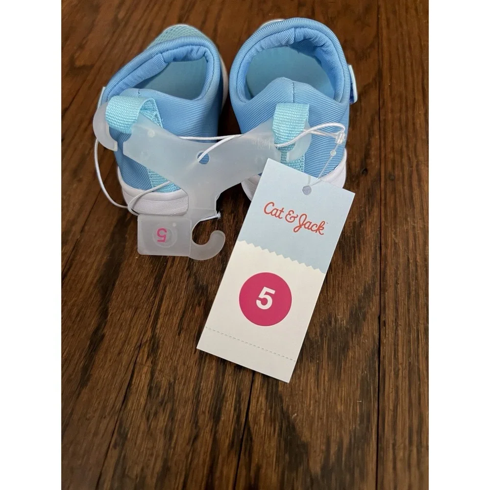 Cat & Jack Unisex Toddler Light Blue Slip-On Water Shoes Size 5 NWOB Mesh Top